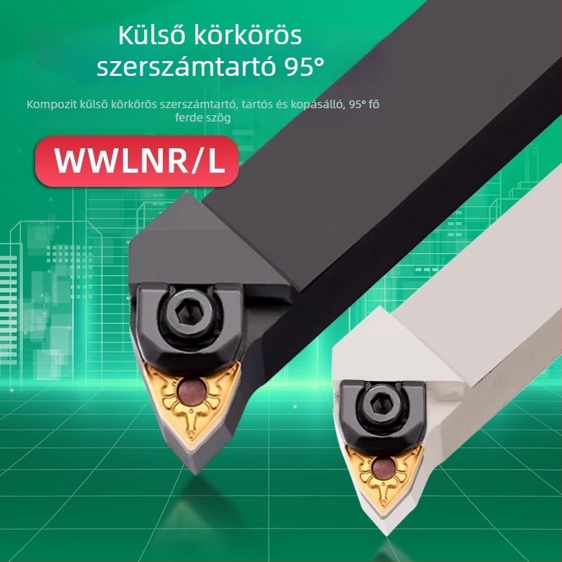 CNC eszterga szerszám, őszibarack alakú tartó külső átmérő megmunkálásához, 95°, WWLNR2020K08 WWLNR2525M08 durva