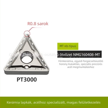 Fém-kerámiás CNC forgácsoló szerszám TNMG160404-MT PT3000 forgácsolóbetét acélalkatrészekhez