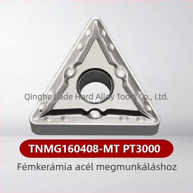 Fém-kerámiás CNC forgácsoló szerszám TNMG160404-MT PT3000 forgácsolóbetét acélalkatrészekhez