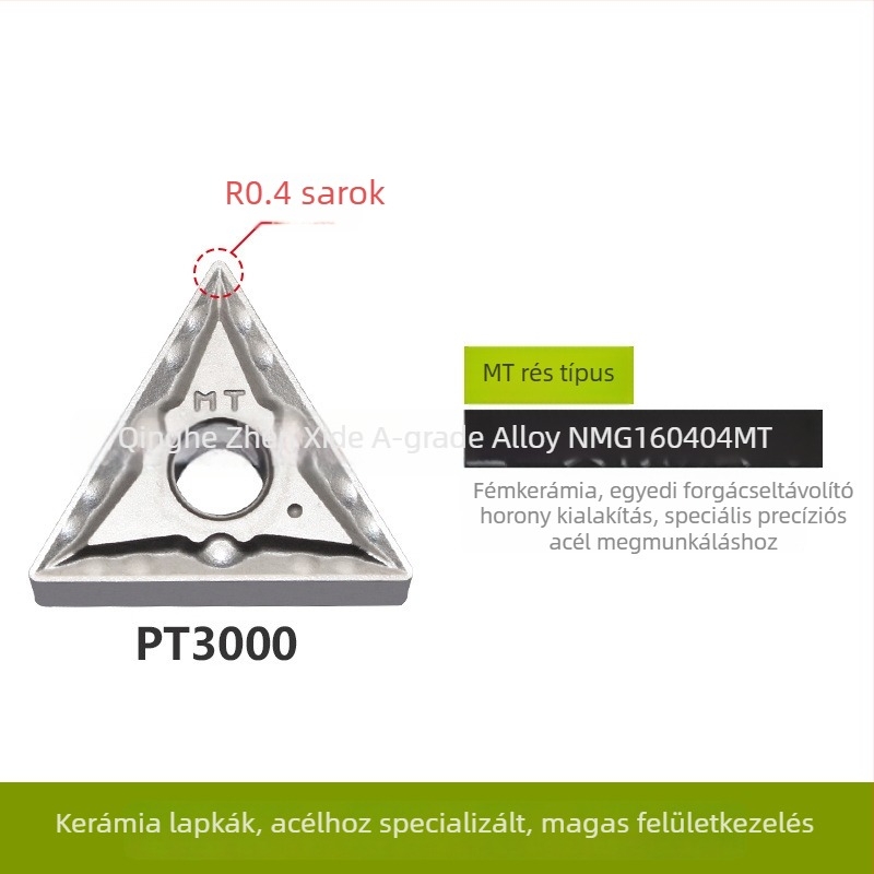 Fém-kerámiás CNC forgácsoló szerszám TNMG160404-MT PT3000 forgácsolóbetét acélalkatrészekhez