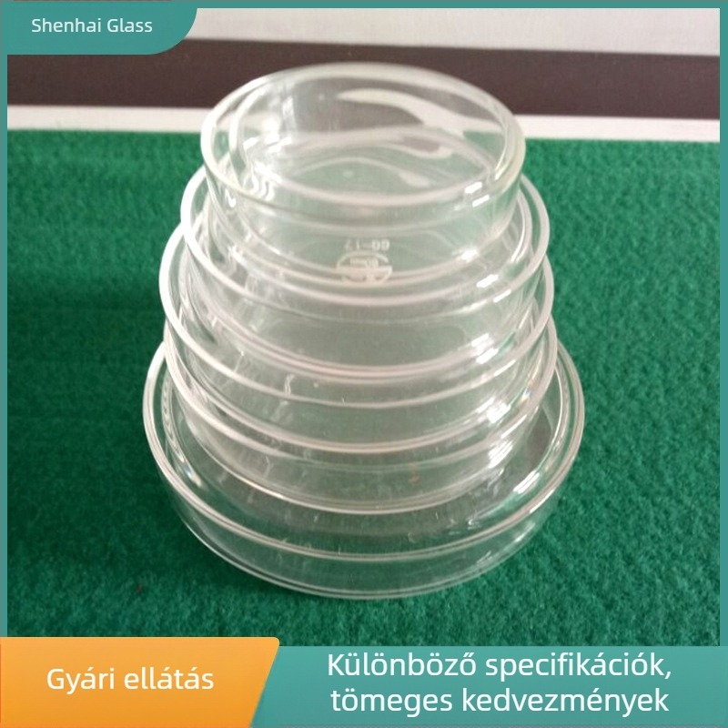Személyre szabott üveg Petri-csészék, magas boroszilikátú laboratóriumi felszerelés oktatásra, orvosi, kémiai és biogyógyszeripari felhasználásra
