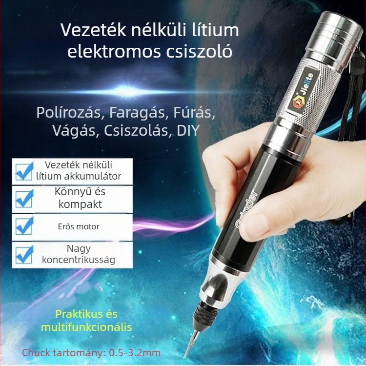 Mini elektromos kézi fúró, újratölthető kis csiszoló, gravíró toll faragáshoz, jáde faragáshoz, polírozáshoz és csiszoláshoz