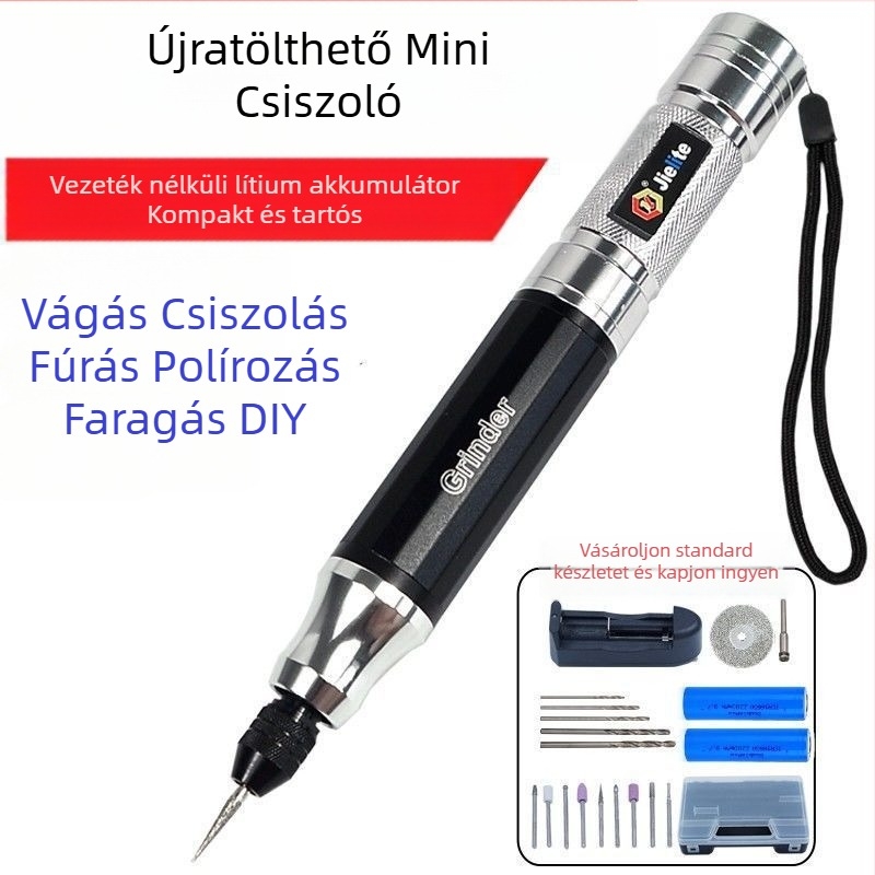 Mini elektromos kézi fúró, újratölthető kis csiszoló, gravíró toll faragáshoz, jáde faragáshoz, polírozáshoz és csiszoláshoz