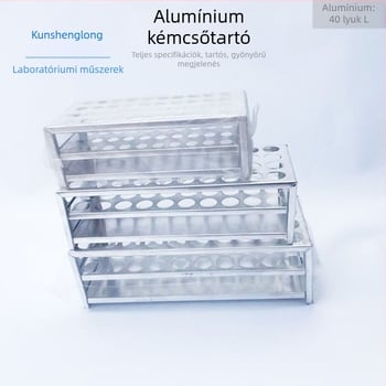 40 lyukú alumínium kísérleti tubusállvány, laboratóriumi oktatáshoz