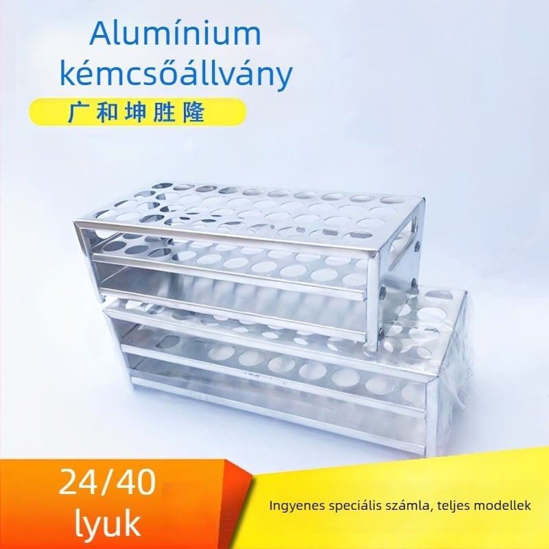 40 lyukú alumínium kísérleti tubusállvány, laboratóriumi oktatáshoz