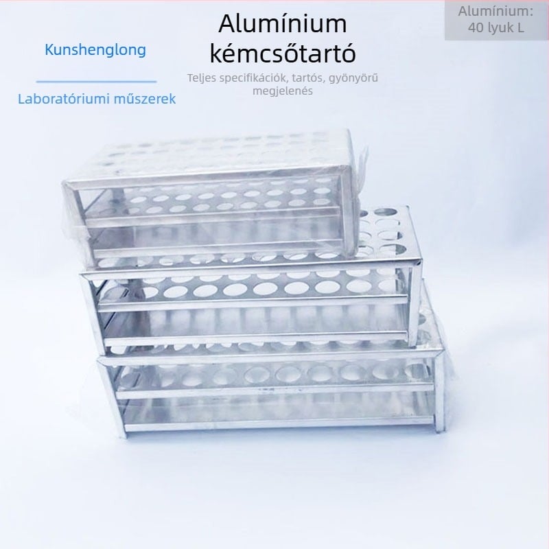 40 lyukú alumínium kísérleti tubusállvány, laboratóriumi oktatáshoz