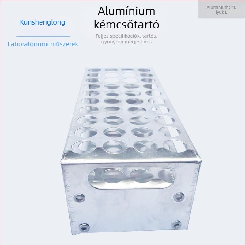 40 lyukú alumínium kísérleti tubusállvány, laboratóriumi oktatáshoz