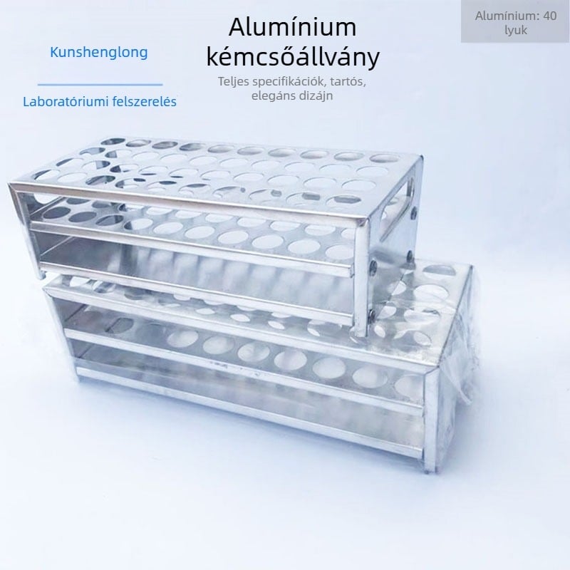 40 lyukú alumínium kísérleti tubusállvány, laboratóriumi oktatáshoz