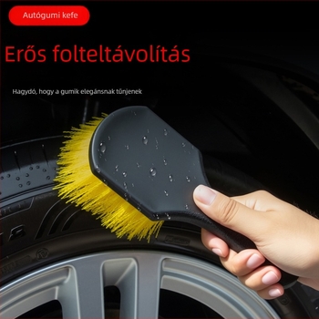 Sokoldalú autómosó kefe sárga fejjel – gumikhoz, keréktárcsákhoz és szőnyegekhez
