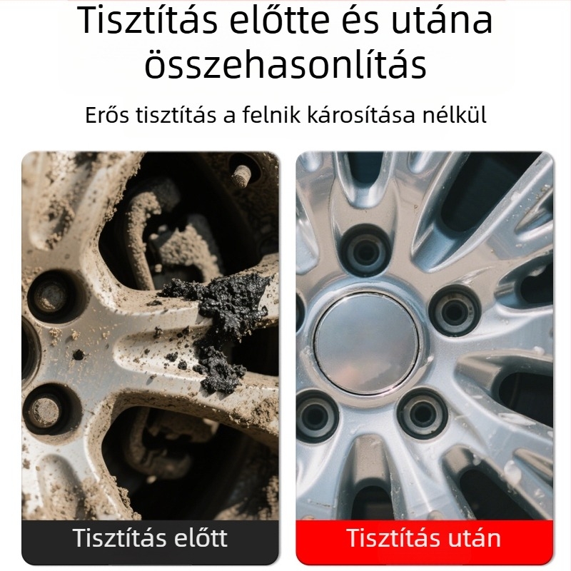 Sokoldalú autómosó kefe sárga fejjel – gumikhoz, keréktárcsákhoz és szőnyegekhez