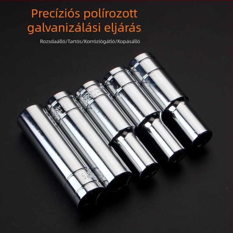 1/2 hüvelykes meghosszabbított hylsészett, króm-vanádium acél, hatszögfejű hylsák elektromos szerszámhoz