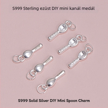 S999 tiszta ezüst: DIY karkötőmedál bébi kanállal