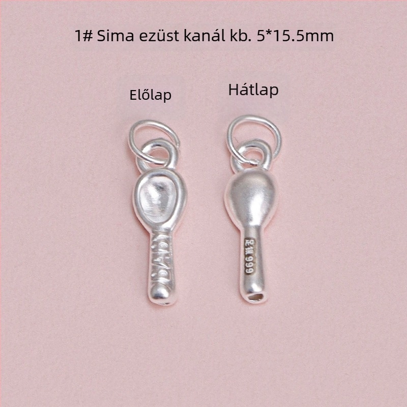 S999 tiszta ezüst: DIY karkötőmedál bébi kanállal