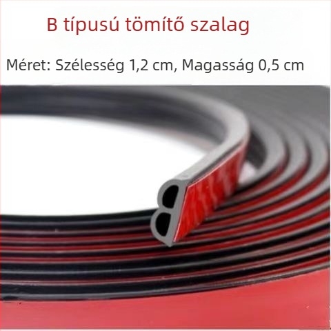 Haokai B-típusú önragasztó autós tömítőszalag - ajtók, motorháztető és csomagtartó számára, hangszigetelés, por- és vízállóság