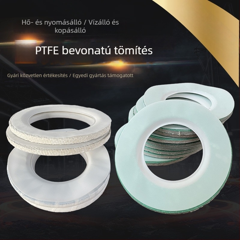 PTFE tömítőgyűrű flangokhoz, nagy nyomáson, PTFE-bevonatú gumiaszbeszt tömítés
