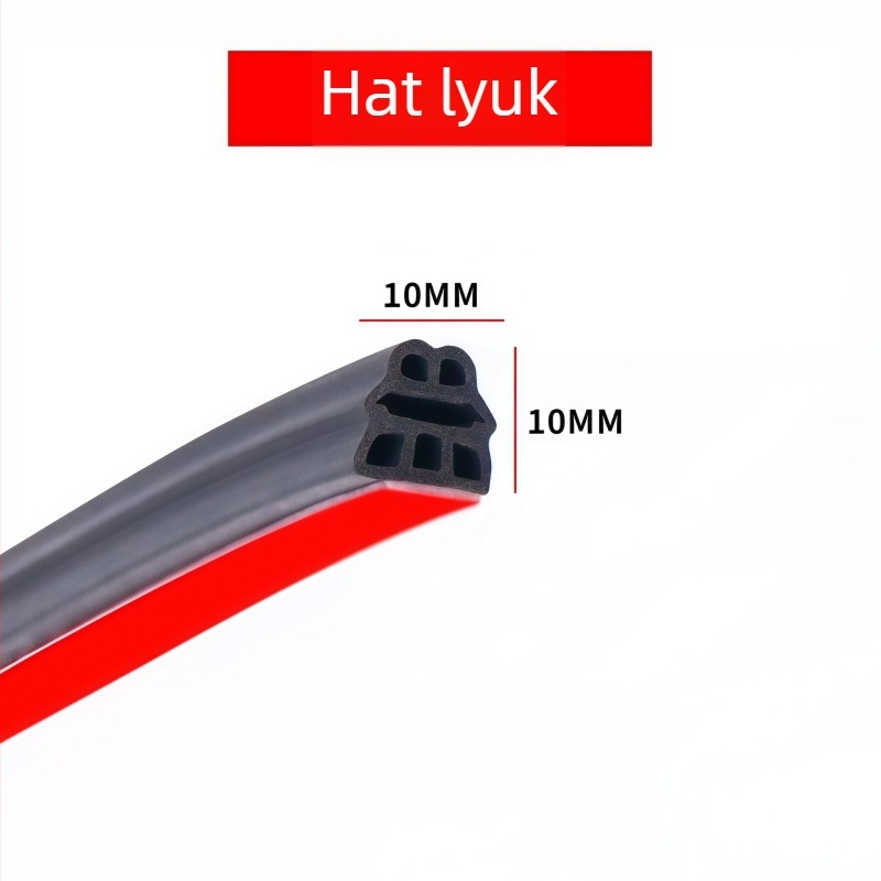 Háromrétegű hat lyukú autóajtó tömítőszalag, öntapadó, hangszigetelő és porvédő, univerzális gumiból