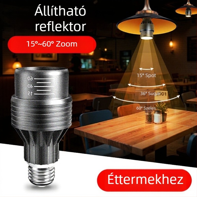 E27-es foglalatú LED étkező spotlámpa, állítható fókusz, étkezőasztal megvilágítása, barbecue- és hot pot éttermekhez