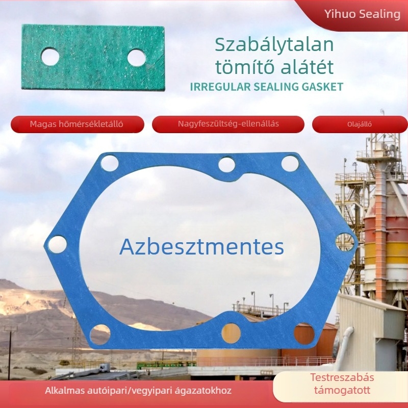 Azbeszt-mentes tömítőgyűrű csőflanchnak, magas hőmérséklet- és korrózióálló gumitömítés ipari gépekhez