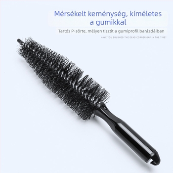 Szakmai autókerékagy kefével, puha sörtékkel a kerék és a gumi tisztításához