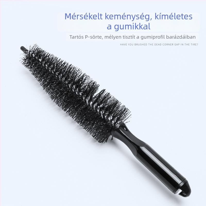 Szakmai autókerékagy kefével, puha sörtékkel a kerék és a gumi tisztításához