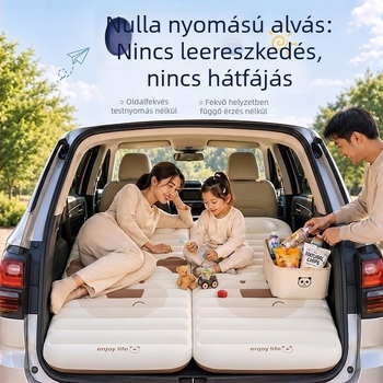 Új autós felfújható ágy, összecsukható légmatrac a hátsó ülésre, kempingágy utazásokhoz