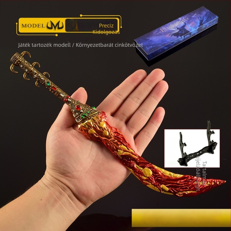 Láva kés fegyver modell dísztárgy ajándékdobozos kiadás, 30 cm, teljesen fém