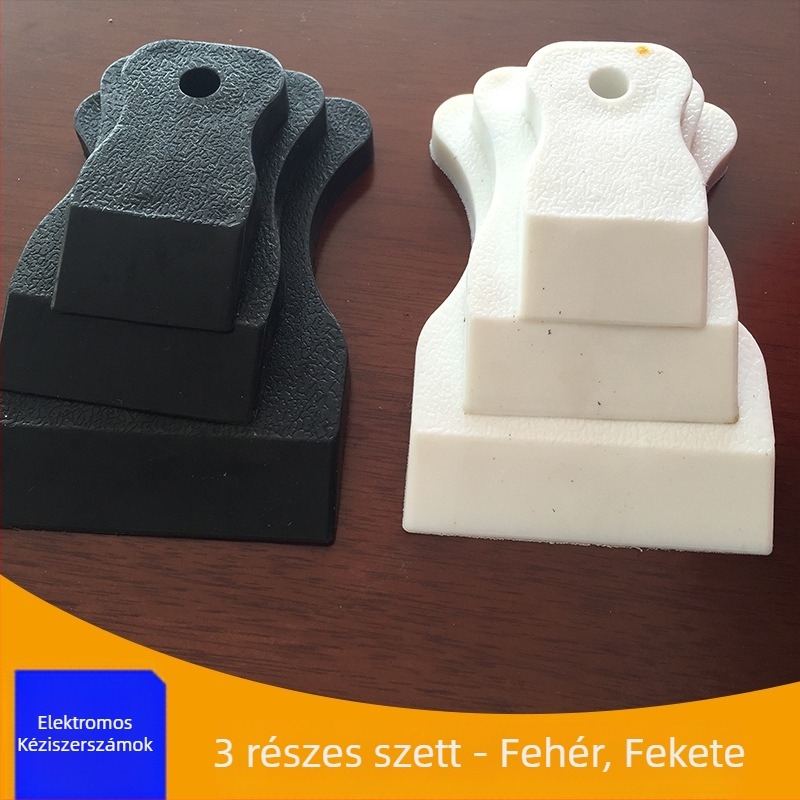 3 darabos készlet: fehér és fekete gumi spatula és szürke tömítő kés