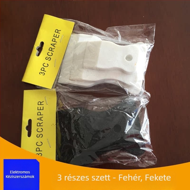 3 darabos készlet: fehér és fekete gumi spatula és szürke tömítő kés