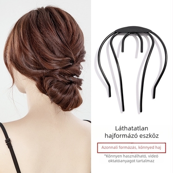 Fém kontykészítő eszköz, U-alakú vascsattal, fejfedő kiegészítő
