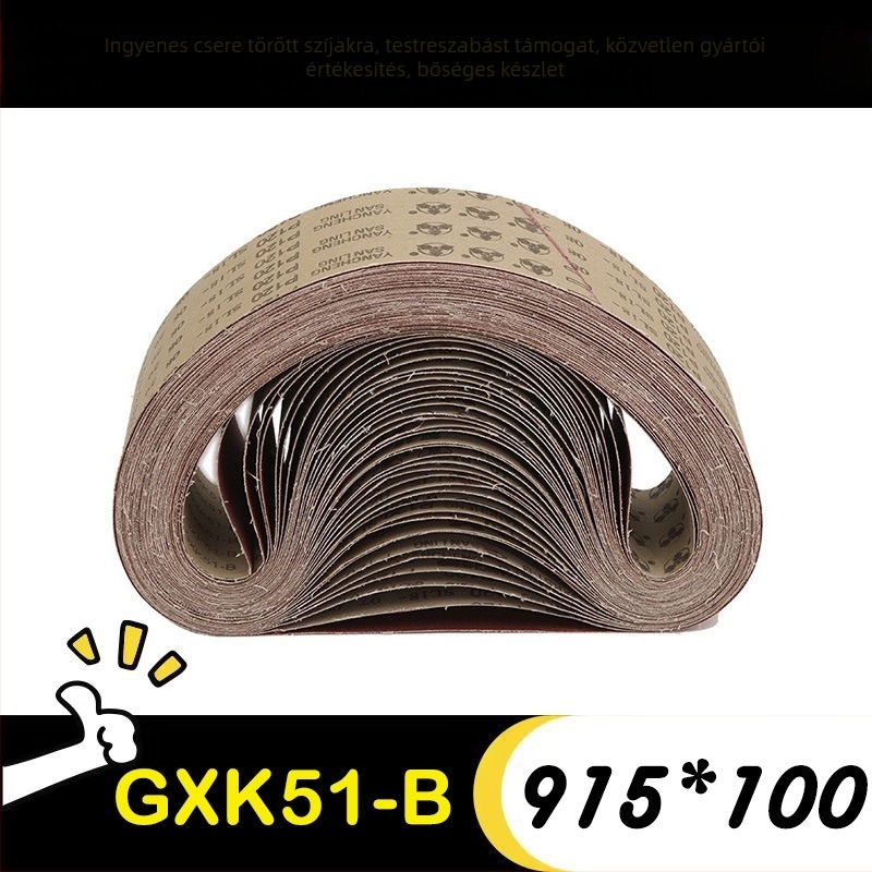 Kopásálló Mitsubishi GXK51-B csiszoló szalag, 915x100 mm fa- és fémpolírozáshoz