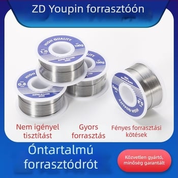Sn63Pb37 ólomot tartalmazó forrasztó huzal, ultrafin átmérő 0.3/0.4/0.5 mm, tisztítás nélkül
