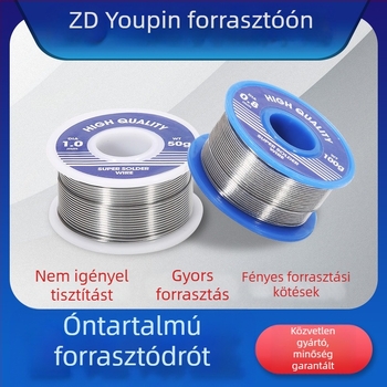 Sn63Pb37 ólomot tartalmazó forrasztó huzal, ultrafin átmérő 0.3/0.4/0.5 mm, tisztítás nélkül