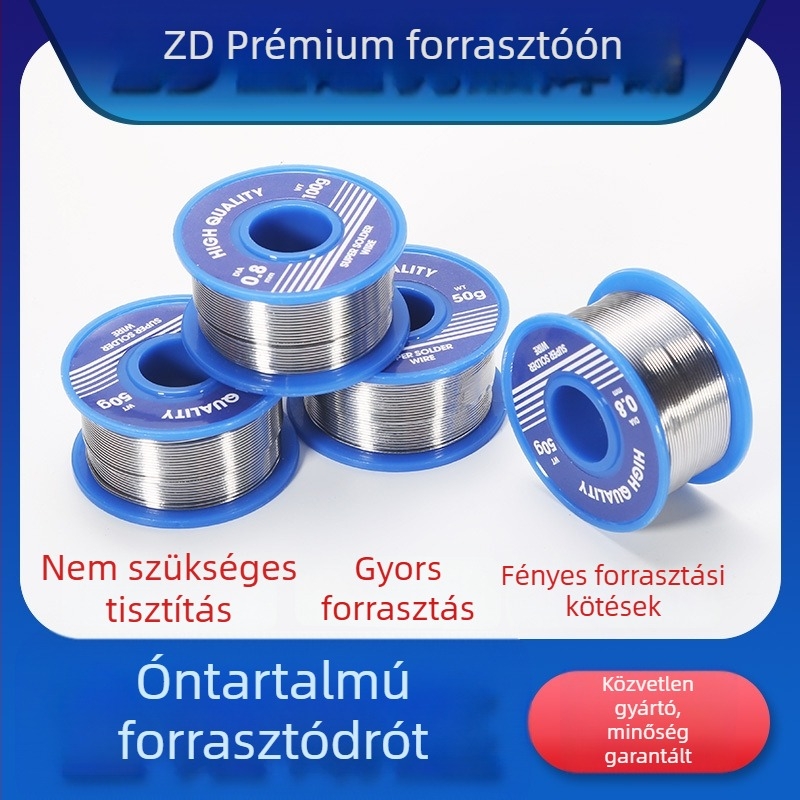 Sn63Pb37 ólomot tartalmazó forrasztó huzal, ultrafin átmérő 0.3/0.4/0.5 mm, tisztítás nélkül