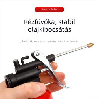 250 ml-es nagynyomású kézi olajspray gépek kenésére, fémből készült test, hosszú fúvóka