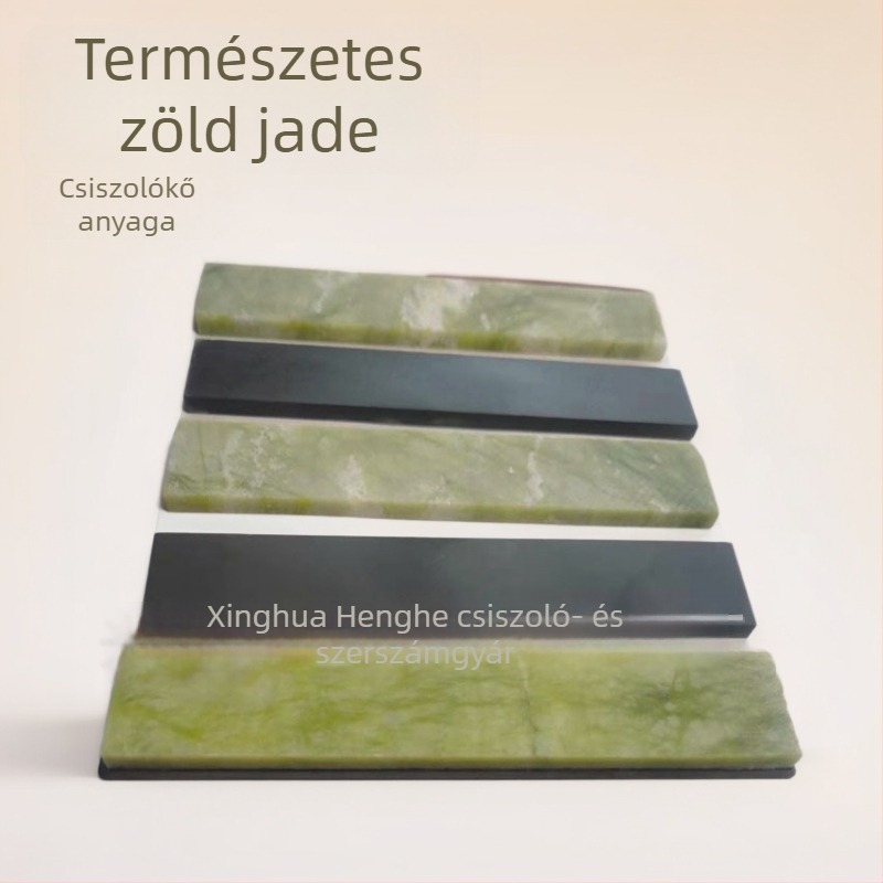 Természetes zöld jáde rögzített szögű élező kő, finom polírozó olajkő, kültéri élező, 10000 szemcse