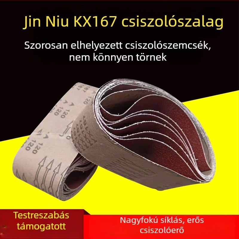 KX167 Taurus Kemény vászon csiszoló szalag Faipari felhasználásra – testre szabható, nagy hatékonyságú csiszolás