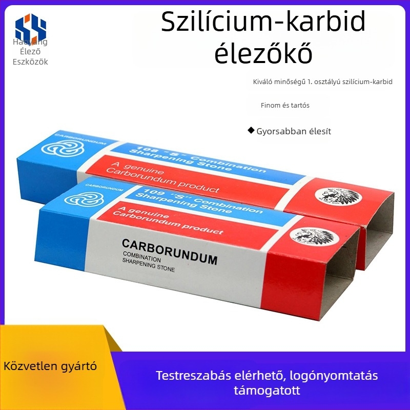 Kétoldalas olajkő, 8 hüvelyk, fekete szilícium-karbid, fafaragáshoz, 120-as szemcse