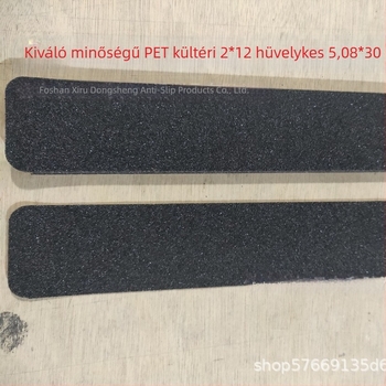 PET kültéri fekete matt csúszásmentes szalag, 2 × 12 hüvelyk (5.08 × 30.48 cm), PEVA