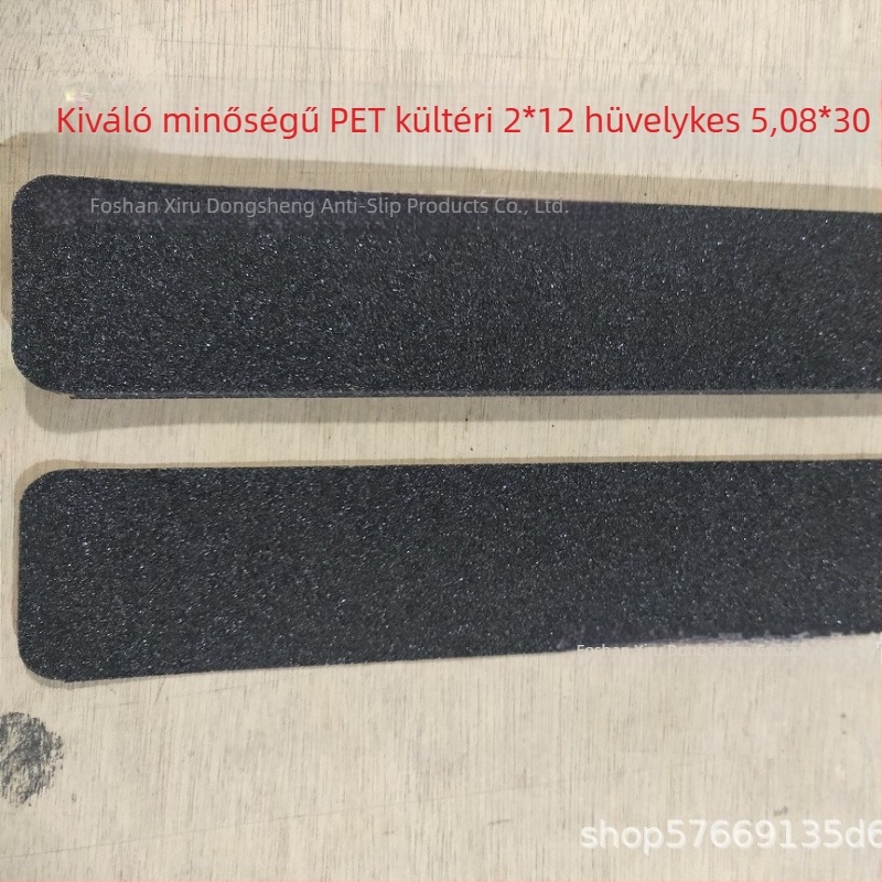 PET kültéri fekete matt csúszásmentes szalag, 2 × 12 hüvelyk (5.08 × 30.48 cm), PEVA