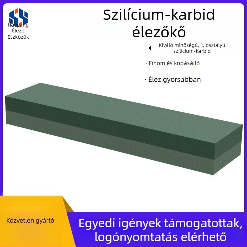 Zöld szilícium-karbid élező kő, kettős oldalú és egyoldalú finom olajos kő a késélezéshez
