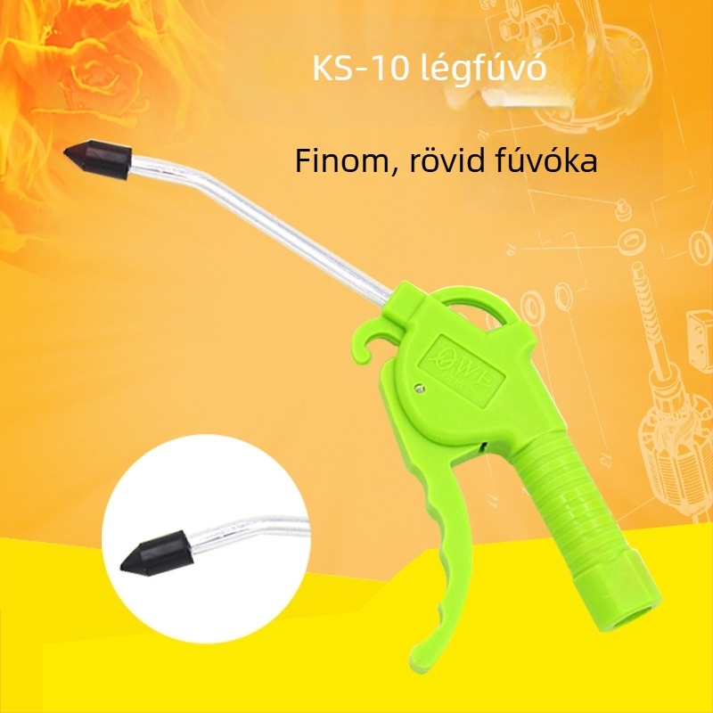KS-10 Zöld műanyag pneumatikus porfúvó pisztoly hosszú fúvócsővel
