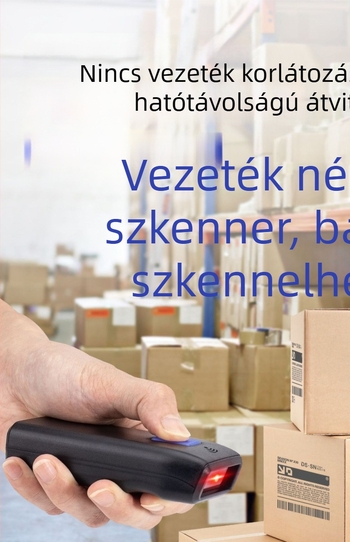 Mini hordozható Bluetooth 1D vezeték nélküli vonalkód olvasó raktárhoz