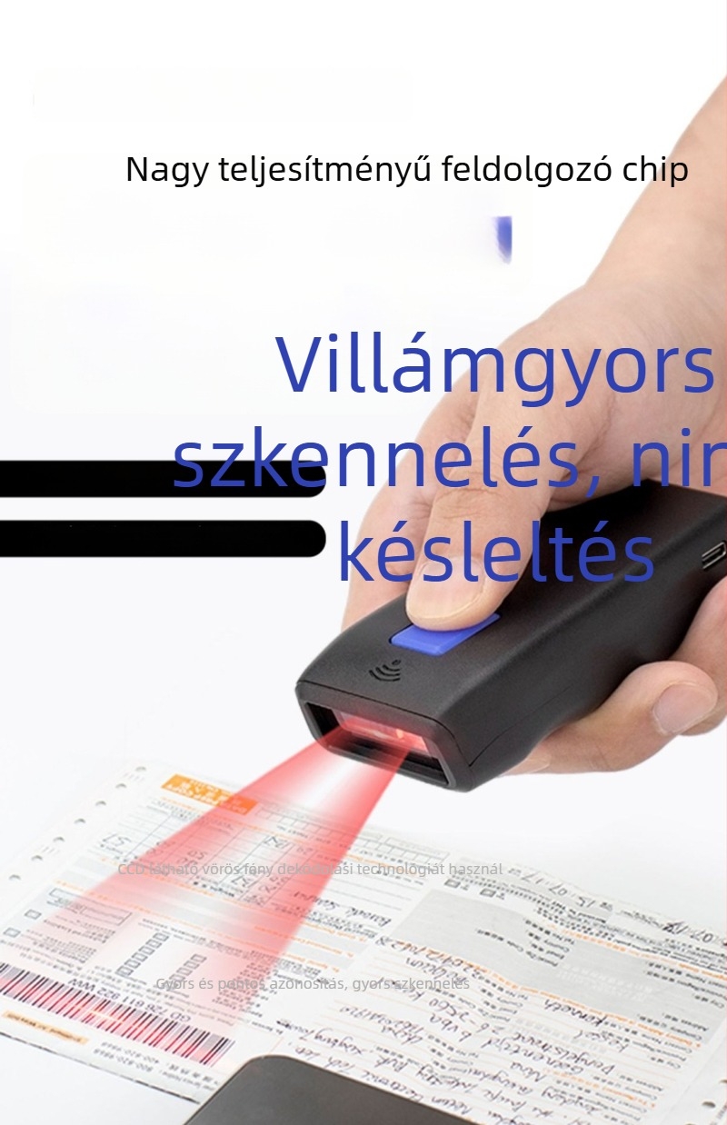 Mini hordozható Bluetooth 1D vezeték nélküli vonalkód olvasó raktárhoz