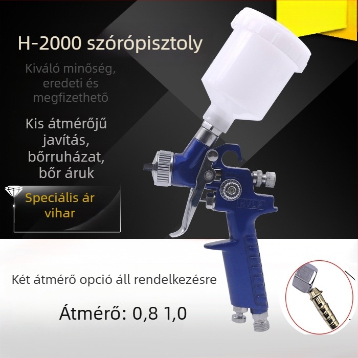 H-2000 pneumatikus festékszóró autóipari bevonatokhoz, bútorjavításhoz és bőr ruhák felületkezeléséhez, magas atomizáció