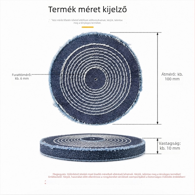 Denim szövetszálas polírozó kerék fahoz, bútorokhoz, ékszerekhez és hardverhez