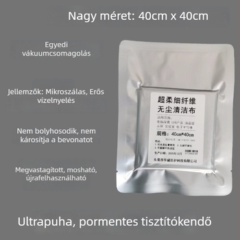 40 cm pormentes nano tisztító kendő, egyenként csomagolt, ultrafin lencse tisztító kendő, mikro-nano rostokkal a nyommentes törlésért
