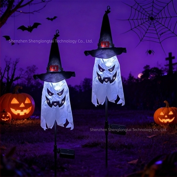 Új LED napelemes Halloween dekorációs világítás 4 tök alakú sötét rózsa lámpával, IP65 vízálló, vezeték nélküli