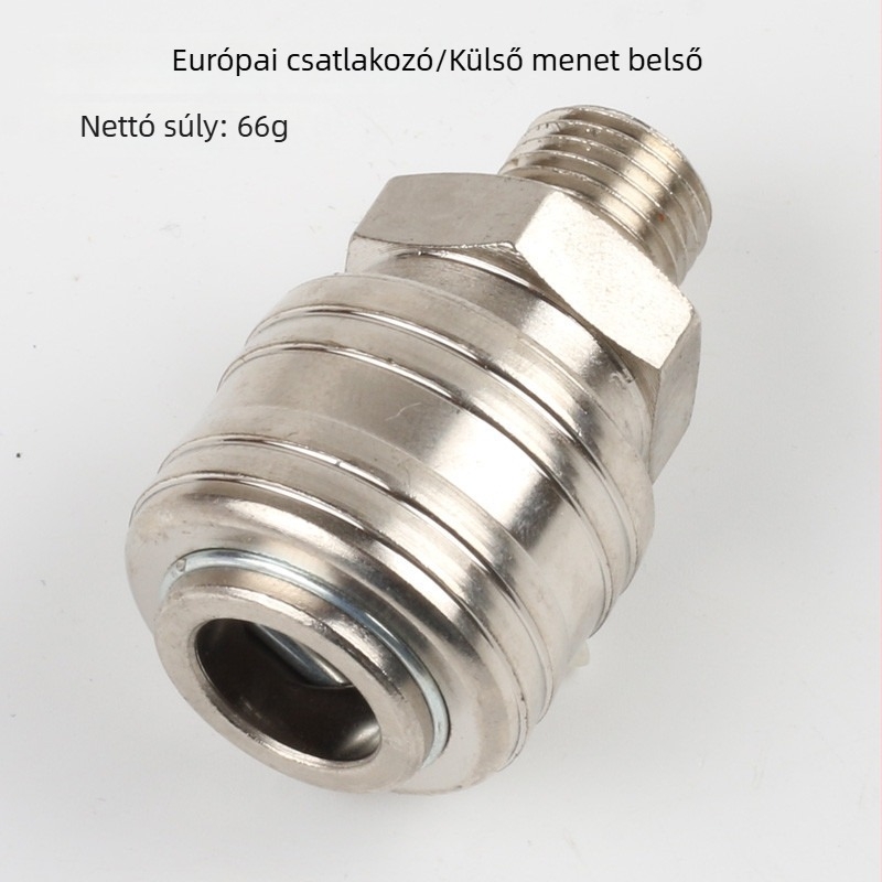 Német stílusú gyorscsatlakozó, 1/4 külső menet, nagy nyomású légcső