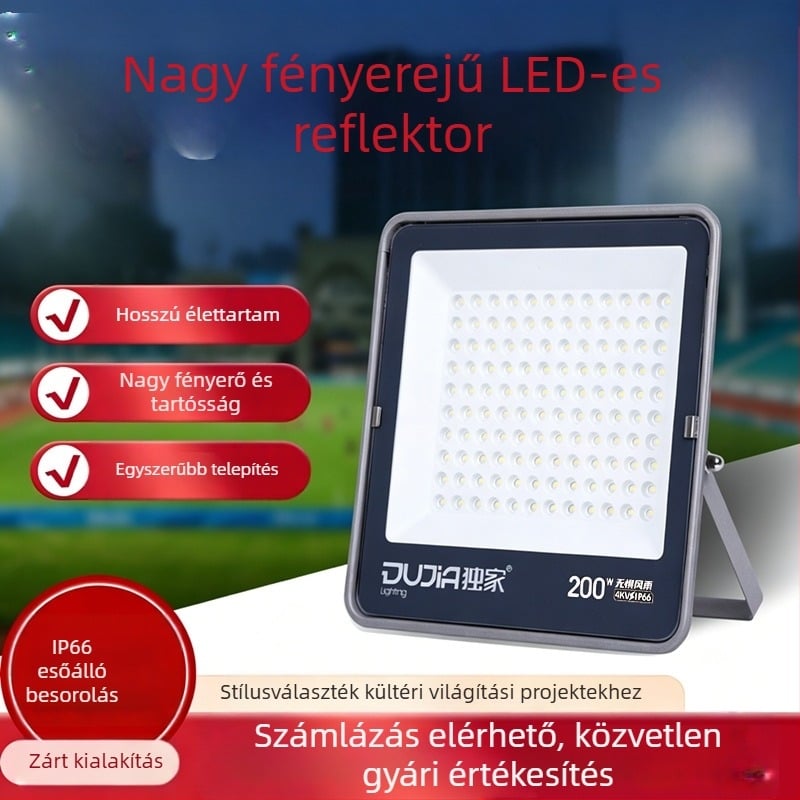LED reflektor 200W kültéri vízálló IP66 építkezésekhez és gyárakhoz