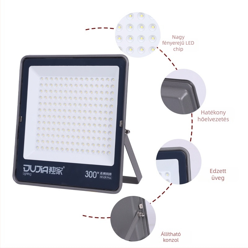 LED reflektor 200W kültéri vízálló IP66 építkezésekhez és gyárakhoz